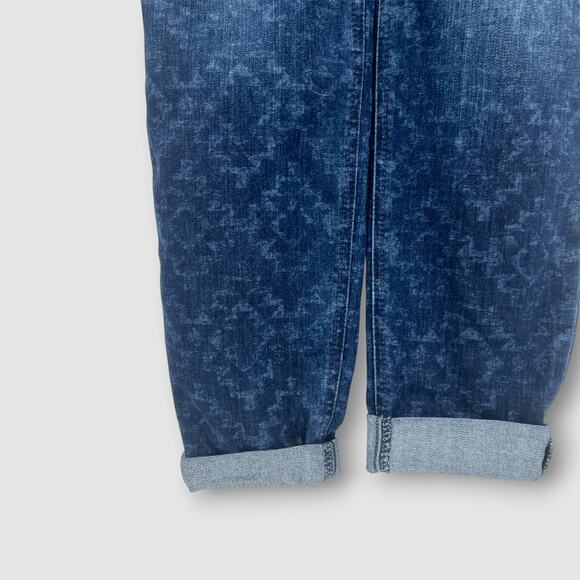 Hollister Medium Wash Patterned Denim Overalls Size Medium - Picture 4 of 8